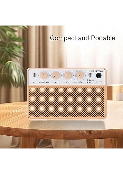Elektro Gitar Amplifikatörü, 10W Bluetooth Amplifikatör Gitar Amp, Temiz ve Tahrik Kanalları ile Küçük Amp, USB Şarj Edilebilir Kablosuz Taşınabilir Amfi Iç Mekan Uygulaması Için fiyatları