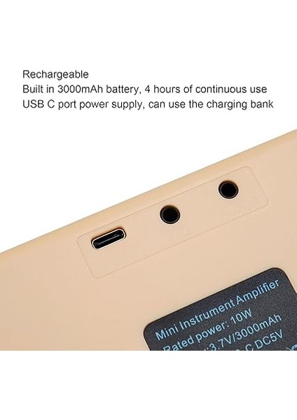 Elektro Gitar Amplifikatörü, 10W Bluetooth Amplifikatör Gitar Amp, Temiz ve Tahrik Kanalları ile Küçük Amp, USB Şarj Edilebilir Kablosuz Taşınabilir Amfi Iç Mekan Uygulaması Için fırsatları