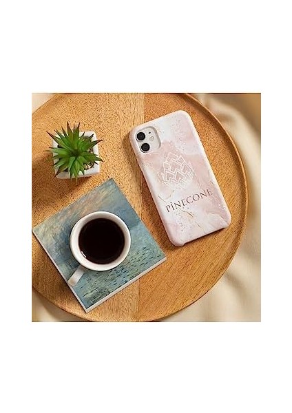 Gül Çiçekli Kemer, Kırda Öğle Yemeği, Izlenim Gün Doğumu, Gölü Taş Bardak Altlığı Seti - 4 Parça - Dekoratif, Rustik Mutfak Aksesuarı, 10X10 Cm, Kaydırmaz Tabanlı SC530