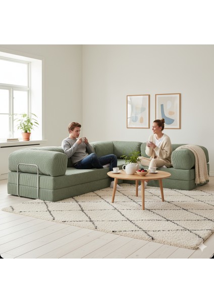 300X200 Teddy Serisi Köşe Kapali| Uzanma Modüler Koltuk | Yıkanabilir Corduroy Kumaş | Çok Fonksiyonlu Yer Yatağıyeny Fitilli fiyatları