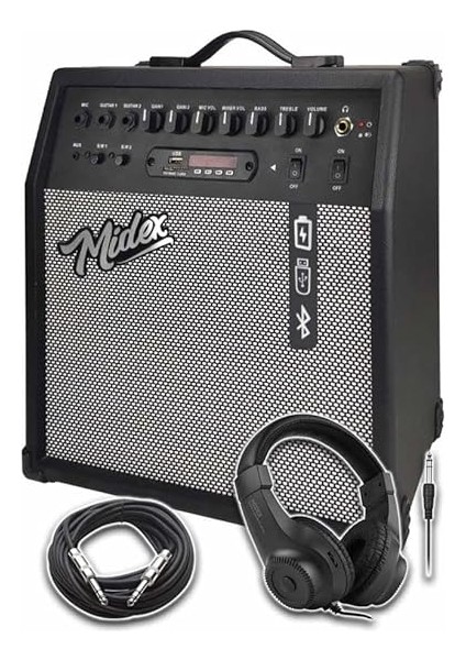 MGA-50HD Elektro Gitar Amfisi 50 Watt USB Bluetooth Şarjlı 4 Girişli (Kulaklık ve Kablo Dahil) modelleri