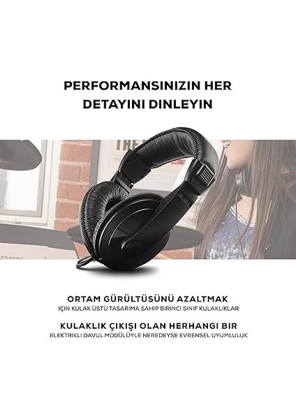 Drum Essentials Bundle - Davul Taburesi ve Kulak Üstü Kulaklıklar Içeren Komple Elektronik Davul Seti Aksesuar Paketi fırsatları