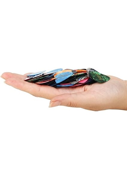 100 Adet 0.71MM Selüloit Gitar Penası Ukulele Parmak Penası Müzik Aleti Aksesuarı Çok Renkli indirimleri