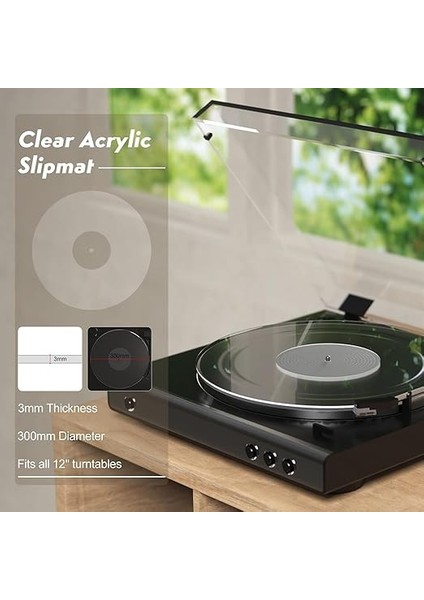 Pikap Tabağı Matı, Akrilik Pikap Matı, 12 Inç Vintage Plak Çalar Için Anti Statik Tabak Slipmat, 33 1/3rpm ve 45RPM Kayıtlarınıza Uyum Sağlar, Dinleme Deneyimini Geliştirin modelleri