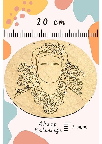 Inside Frida Ahşap Boyama Tuval Seti Hediye Hobi Kiti 20 cm modelleri