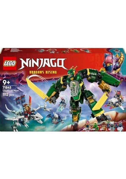 Lloyd Un Jet Robotu 71845-9 Yaş ve Üzeri Tutkunu Çocuklar Için 5 Minifigür ve Ejderha Figürü Içeren Yaratıcı Oyuncak Yapım Seti, Doğum Günü Hediyesi (1112 Parça)
