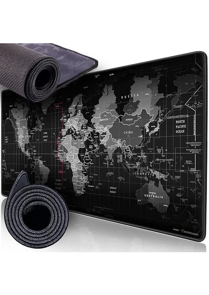 90X40 Büyük Boy Xxl Dünya Desenli Mouse Pad Kauçuk Alt Taban, Yumuşak Kumaş Oyuncu Mousepad, Bilgisayar ve Dizüstü Bilgisayar Uyumlu 90 40 Mouse Pad