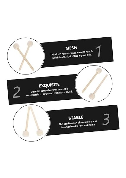 Ahşap Boru Davul Çubukları - Davul Çubuğu Perküsyon Enstrümanı - Davul Tokmakları fırsatları