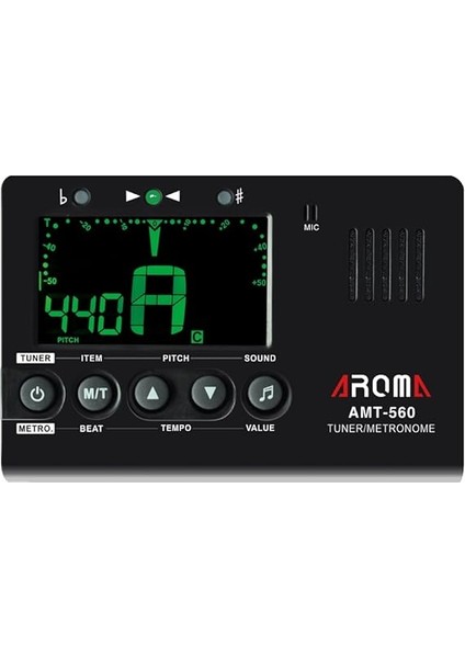 AMT-560 Elektrikli Tuner ve Metronom Dahili Mikrofonlu Alıcı Kablolu 6.3mm Gitar Kromatik Bas Keman Ukulele Evrensel Taşınabilir modelleri