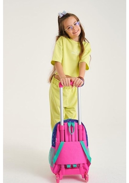 High Işıklı Tekerlekli Sevimli Kediler Çekçek Okul ve Seyahat Çantası Kız Çocuk Mor fırsatları