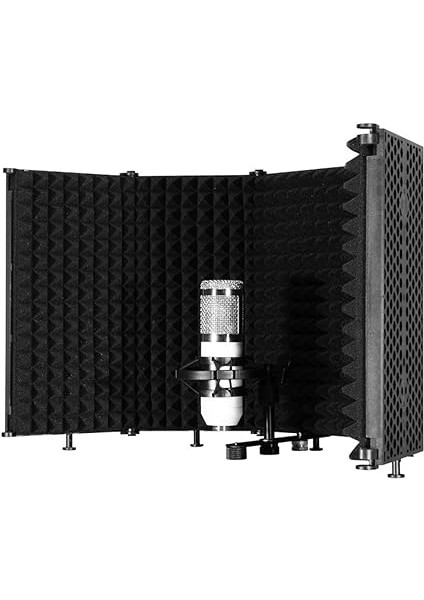 Katlanabil Ayarlanabil Ses Emici Vokal Panel Taşınabil Akustik Izolasyon Mikrofonu Ses Geçirmez Plaka Siyah modelleri