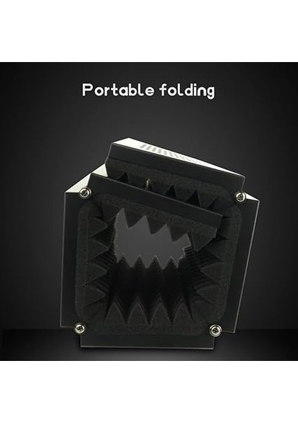 Katlanabil Ayarlanabil Ses Emici Vokal Panel Taşınabil Akustik Izolasyon Mikrofonu Ses Geçirmez Plaka Siyah indirimleri