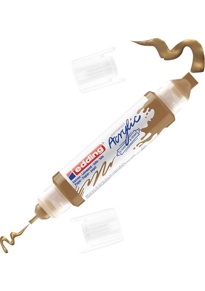 5400 Akrilik 3D Çift Astar - Altın - 1 Akrilik Renkli Tüp - 2 Nozul 2-3,5-10MM - Tuval, Boyama Panoları ve Ahşap Için Akrilik Boya - Sanatçı Kalitesinde Renklerde Su Geçirmez Akrilikler