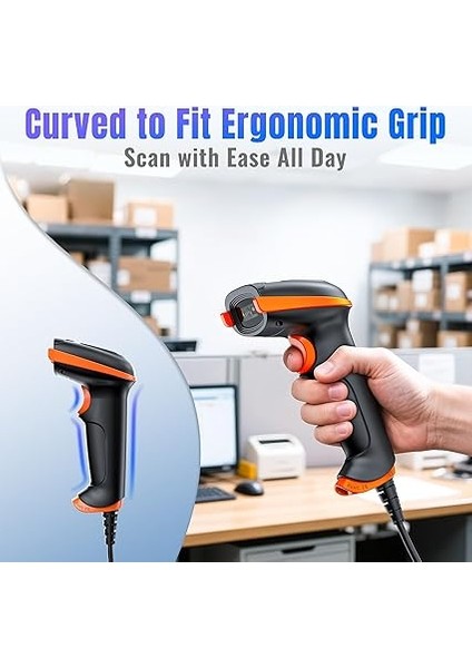 D5100Y Barkod Okuyucu - USB Kablolu, 1d ve 2d Qr Kod Okuma, Tak ve Çalıştır, Ergonomik Tasarım, Anti-Şok Silikon, IP54 Toz ve Su Koruma, Çoklu Dil Destekli Barkod Tarayıcı fiyatları