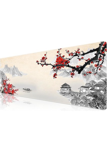 Pro - 10 Farklı Model Dikişli Kenar 90X40 cm Oyuncu Gaming Mouse Pad (Cherry Blossom, 90X40 Cm)
