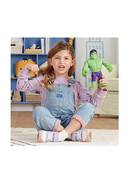 Spidey And His Amazing Friends 22,5 cm Uzunluğunda Büyük Boy Hulk Aksiyon Figürü, Okul Öncesi indirimleri