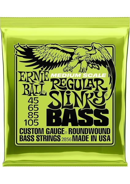 Ball Düzenli Slinky Nikel Yara Orta Ölçekli Bas Telleri, Ölçü 45-105