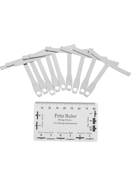 Gitar Aletleri Yüksekliği Ölçüm Cetveli Yarıçap Ölçer Luthier Seti Paslanmaz Çelik