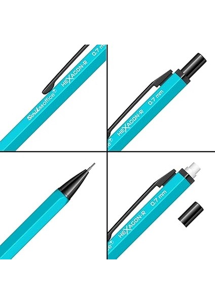 Office Hexagonr Mekanik Kurşun Kalem Turkuaz 0.7 mm modelleri