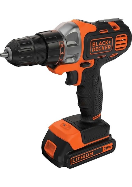 + Decker MT218KB-QW Çift Akülü Vidalama Multievo, Çok Renkli, 18 VOLT/1.5AH Li/ıon