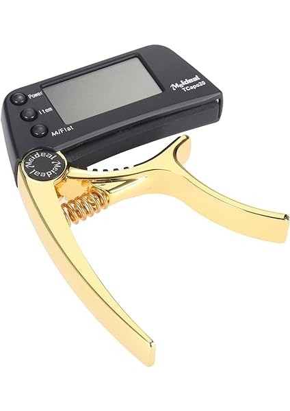 TCAPO20 Çok Işlevli Alüminyum Alaşımlı 2'si 1 Arada Gitar Kapo Akort Aleti Ekranlı Normal Akustik Folk Elektrik Gitar Kromatik Bas Altın 5 indirimleri