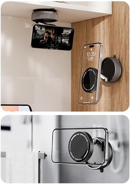 K10A Katlanabilir 360 Derece Her Yöne Dönebilir Vacum Magnetic Araç Tutucu Telefon Standı Kilitli Vakum ve 5 kg Taşıma Kapasiteli Mıknatıs Ile Hem Şık ve Kaliteli Hem De Sağlam ve Çok Güçlü fırsatları