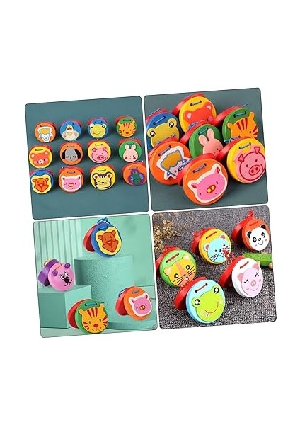 Erken Öğrenme Müzik Oyuncakları - Küçük Çocuklar Için 8 Adet Ahşap Kastanyet - Çocuklar Için Perküsyon Enstrümanı Oyuncağı - Beyin Gelişimi modelleri