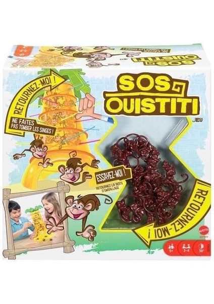 Games Sos Ouistiti, 30 Maymun, 30 Çok Renkli Çubuk ve 1 Özel Zar Içeren Çocuklar ve Yetişkinler Için Aile Beceri ve Masa Oyunu, 52563, Ambalaj Değişebilir