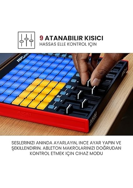 Professional Apc Mini - USB Mıdı Pad Controller ile Klip Başlatma, Ableton Live Lite, 64 Rgb Pedleri, Davul ve Nota Modu ve Mıdı Mikser fırsatları