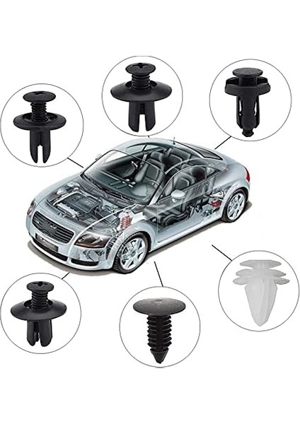 6 Boyutu 100 Adet Oto Fastener Klip Tampon Kapı Pervazı Tutucu Raptiye Seti modelleri