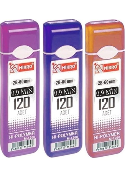 Ucu 120 Li 0.9 mm 2b 3 Paket Çoklu Versatil Kalem Uç Mekanik Uçlu Otomatik Kurşun Mikro Kalem Ucu 60 mm Yumuşak