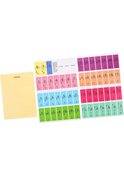 3 Renkli Piyano Tuş Etiketleri Başlangıç Seviyesi Için Çıkarılabilir Etiketleri Müzik Sınıfı Öğrencileri Için Klavye Çıkartmaları