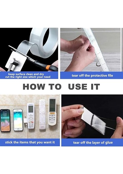 Çift Taraflı Yapışkan Bant, Montaj Bandı, Iz Bırakmayan ve Çıkarılabilir Nano Yapışkan Bant, Güçlü, Şeffaf, Çift Taraflı Yapışkan Bant, Ev Ofisinde Araba Dekorasyonu Için, Halı Paspasları fırsatları