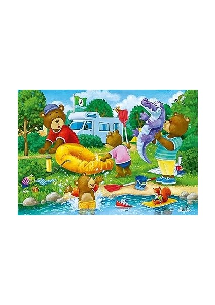 2X24 Parçalı Puzzle Ayı Ailesi Kampta modelleri