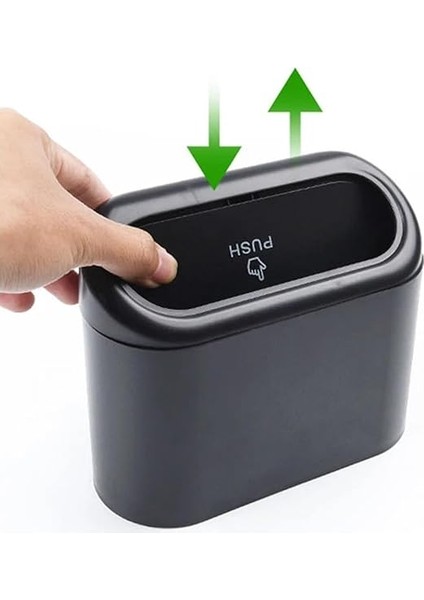 Oto Aksesuar Araba Çöp Kutusu Siyah Portatif Araç Içi Taşınabilir Kapaklı Organizer Çöp Kovası fırsatları