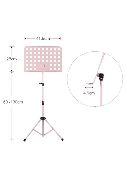 Taşınabilir Metal Müzik Standı Ayrılabilir Müzik Aletleri Için Piyano Keman Gitar Notalar Pembe fırsatları