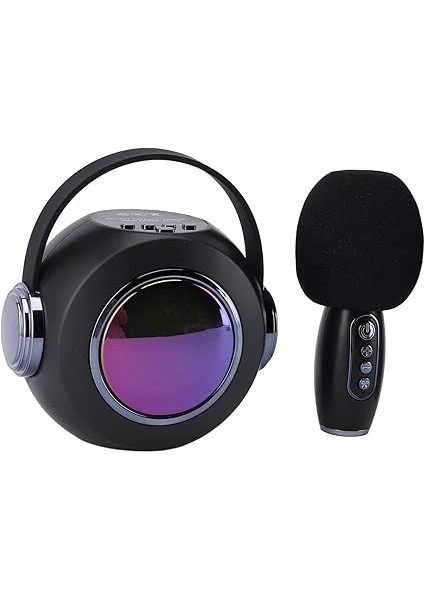 Hoparlör -Seti, Karaoke Makinesi Hd Ses Renkli Işık Efekti Kablosuz Mikrofon Hoparlör Makine Desteği 32G Bellek Kartı Parti Için (Tek Mikrofon) modelleri