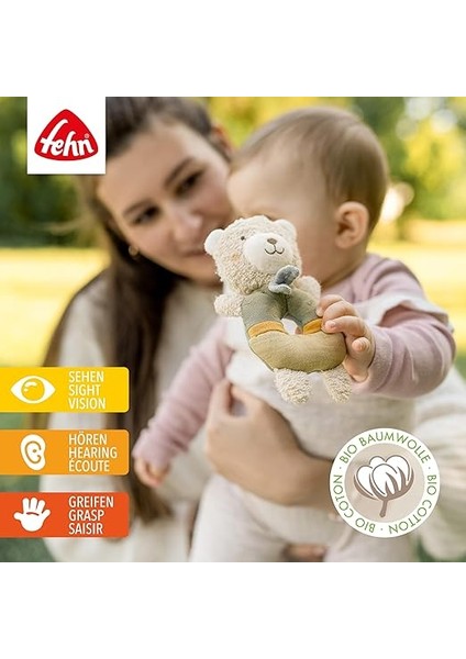 Bebek Halkası Sürükleyici Oyuncak Ayı Fehnnatur - Organik Pamuklu Sevimli Oyuncak - Eğlenerek Öğrenme Için Çıngıraklı ve Oyuncaklı Bebek Oyuncağı - 0+ Aydan Itibaren fiyatları
