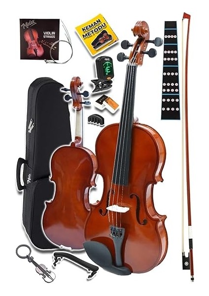 CVL-741-PAK Çocuk Kemanı 6-8 Yaş 1/4 (Yastık Tuner Susturucu Çanta Yay Yedek Tel Reçine) modelleri