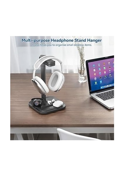 2'si 1 Arada Masa Kulaklık Standı - Telefon Tutuculu Dönen Kulaklık Askısı - Tüm Kulaklıklar Için Kaymaz Askı Düzenleyici Oyun Ofis Çalışma Odası Için Boyut (Siyah) modelleri