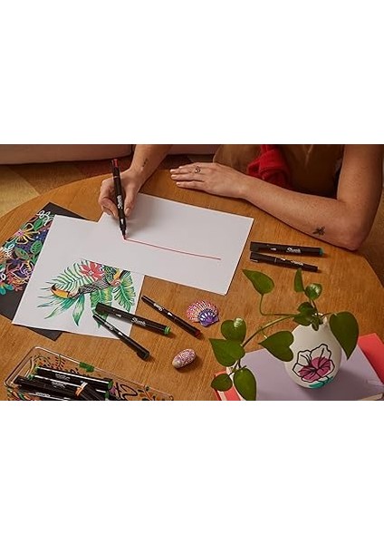 Creative Marker Akrilik Boya Kalemleri | Su Bazlı Boya Kalemi Fırça Uçlu | Mürekkep Kağıdı Geçirmez ve Çoğu Yüzey Üzerine Yazar | 5 Adet" fiyatları