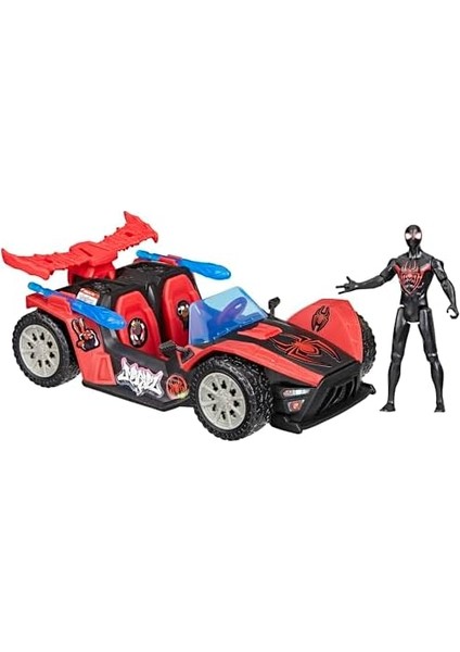 Spider-Man Venomversus Epic World Of Action Miles Morales Remix Blast Racer Figür ve Oyuncak Araba, Süper Kahraman Oyuncakları, 4 Yaş ve Üzeri Çocuklar