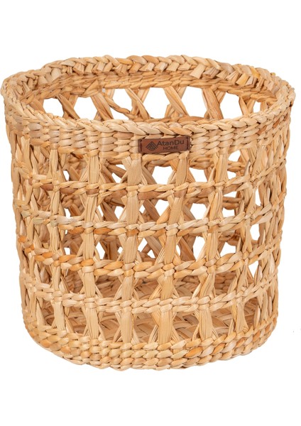 Doğal Hasır Saksılık – %100 El Yapımı Çok Amaçlı Düzenleyici & Organizer | Ev, Ofis, Balkon Kullanımı – 27X26 cm fırsatları
