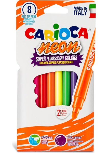 Fosforlu Yıkanabilir Keçeli Boya Kalemi 8'li