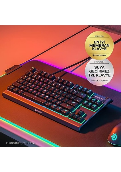 Apex 3 Tkl Türkçe Gaming Klavye Tenkeyless, 8 Bölge Rgb Aydınlatma Türkçe Qwerty indirimleri
