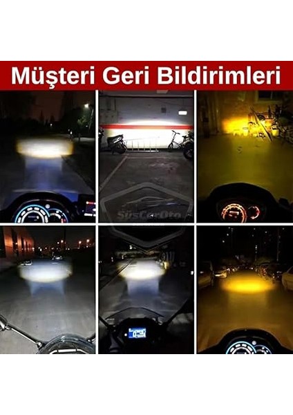 Aksesuar Otomobil Araç Motosiklet Mercekli Far Ampulü LED Far Çift Renk Sarı-Beyaz Csp LED Lamba Delici Yayıcı S2 Uzun Kısa 1 Adet BA20D H6 indirimleri