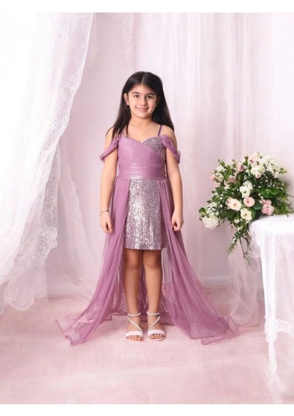 Içi Kısa Kuyruklu Pullu Abiye Elbise