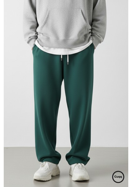 Erkek Baggy Eşofman Altı Oversize Bol Paça 3 Iplik Kalın Kumaş Streetwear Cepli