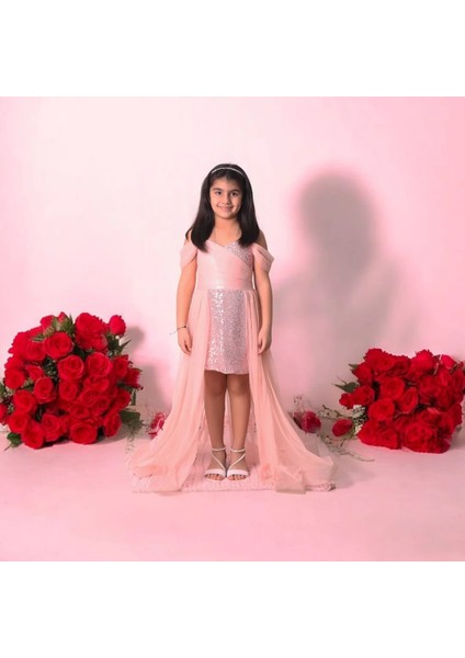 Içi Kısa Kuyruklu Pullu Abiye Elbise