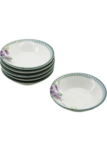 6 Pcs Porselen Desenli Çay Tabağı (4741)